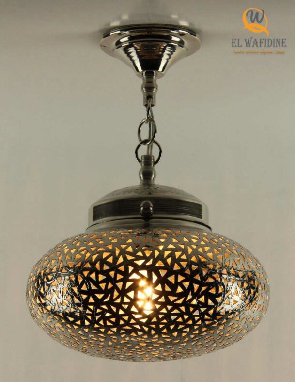 Openwork Moroccan chandelier (brass) silver