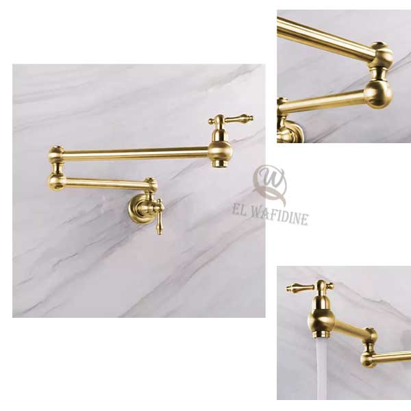 Brass Pot Filler Kitchen Faucet Made Without Lacquer