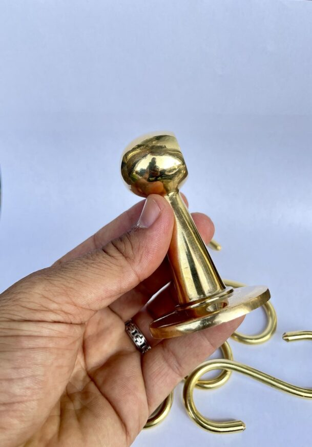 Unlacquered Brass Pot Rack Wall Mount For Kitchen