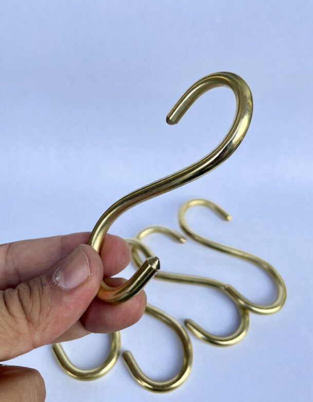 Unlacquered Brass Pot Rack Wall Mount For Kitchen