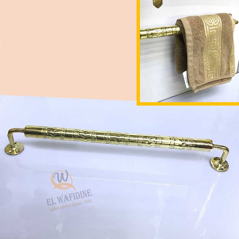 Moroccan embossed toilet roll holder made of brass; engraved toilet tissue holder